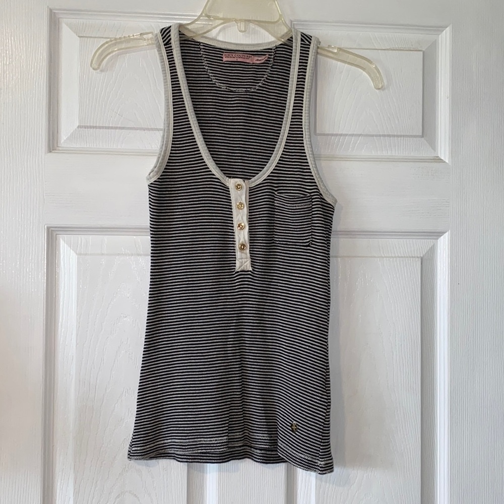 Juicy Couture Striped Button Front Tank